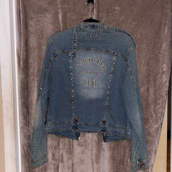 **REDUCED***  U JEANS  “04” SUGAR  BABY WORLD TOUR VINTAGE Spandex Denim jacket - Picture 7 of 8